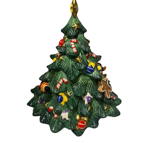 St. Nicholas Square Snowball Buddies Ceramic Christmas Tree Cookie Jar With Lid - Picture 2 of 13